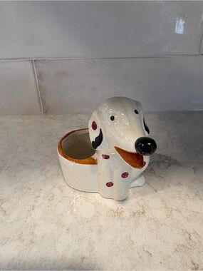 Occupied Japan Puppy Toothpick/Planter
Vintage Kitsch Ceramic 1945